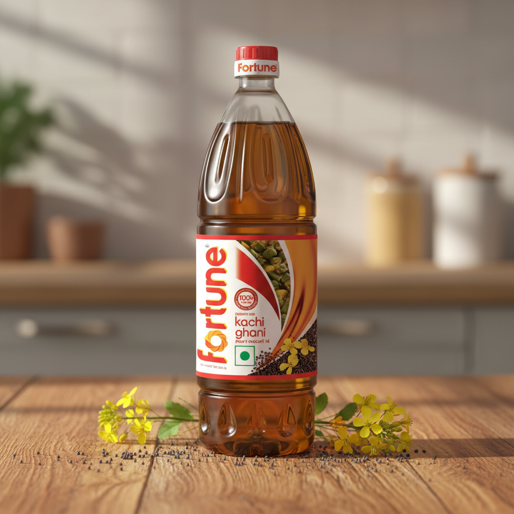 Fortune Premium Kachi Ghani Pure Mustard Oil, 1L (910g)
